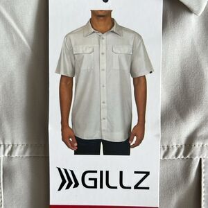 Gillz Men’s Button Down Short Sleeve Breathable Shirt M